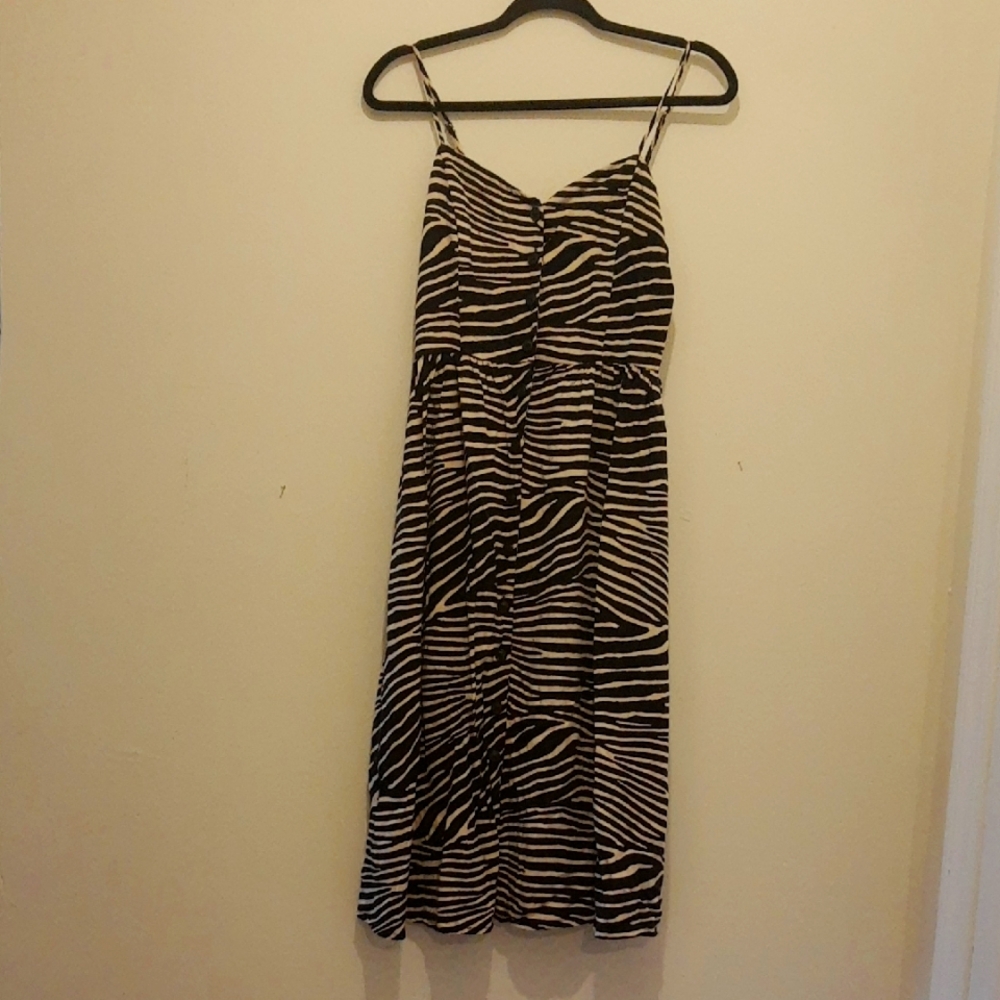 Zebra Print Spaghetti Strap Dress Size 6